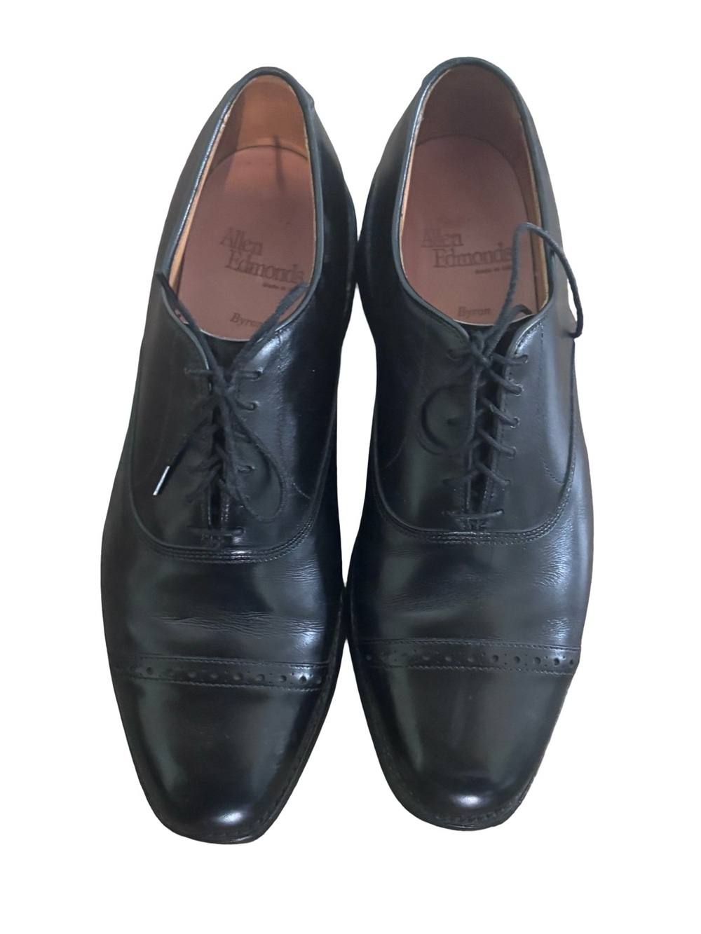 Allen Edmonds Black Cap-Toe Derby Shoes